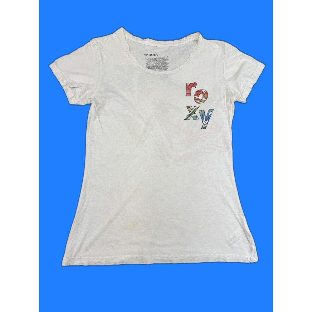Roxy Graphic Tee L/G White 100% Cotton Crewneck Short Sleeve Fashion Unisex Surf